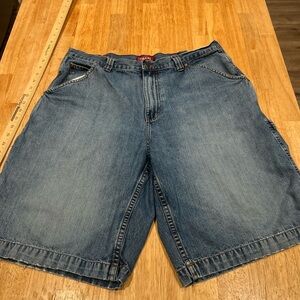 Y2K Chaps Ralph Lauren Jean Shorts Jorts Blue Denim Men’s Size 36 Carpenter